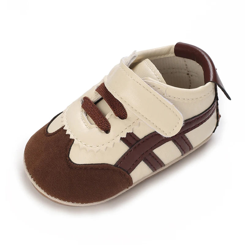 Spring and Autumn Fashion Stripes 0-1 Baby Shoes Baby Shoes Step Front Shoes Rubber Bottom Anti Slip Sneakers