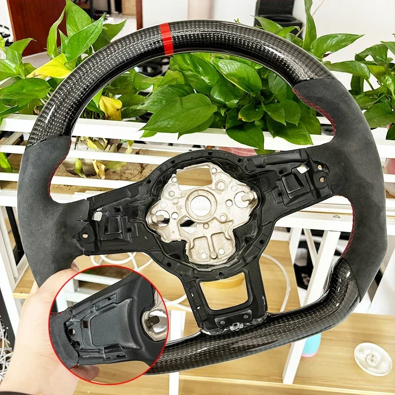Carbon Fiber Steering Wheel Leather For Volkswagen Golf 7 7.5 GTI GTD GTE R 2013-2020 Polo GTI Tiguan Passat DSG