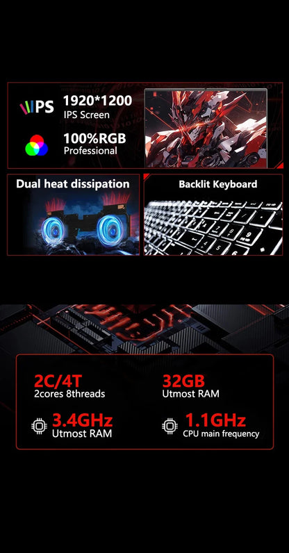 15.6" HOT Laptop 32GB DDR3 512GB 1TB 2TB SSD Windows11 Notebook Pc Gamer Intel 6500Y Office Computer with Backlit Fingerprint