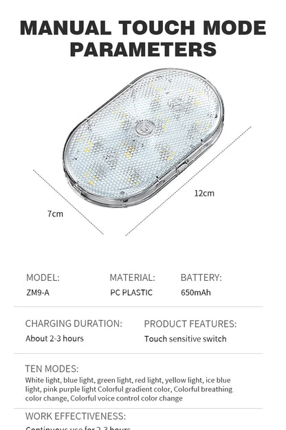 Motion Sensor Led Light 650mAH USB Rechargeable Automatic Induction Sensing Light Wireless Foot Lamp for Car Trunk Door