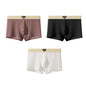1/3PCS Men's Cool Ice Silk Boxers Shorts Summer Satin-like Solid Underpants Skin Friendly Breathable Mesh Crotch Male Underwear
