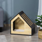 Wooden Pet House Indoor Cat Cave & Dog Bed with Removable Washable Cushion, Small Dog House for Dogs up to 8kg, 60x40x59.2cm, Stylish MDF Furniture with Ventilated Roof