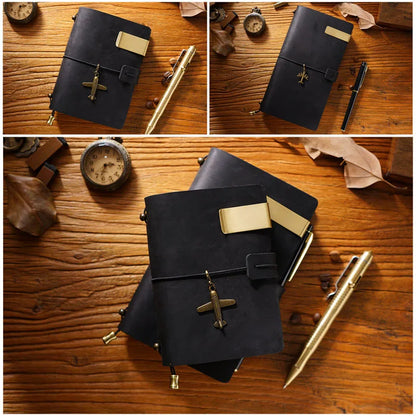 Fromthenon Leather TN Travel Notebook Handbook Diary First Layer Cowhide Diary Handbook Notes Handmade Loose-leaf Notebook