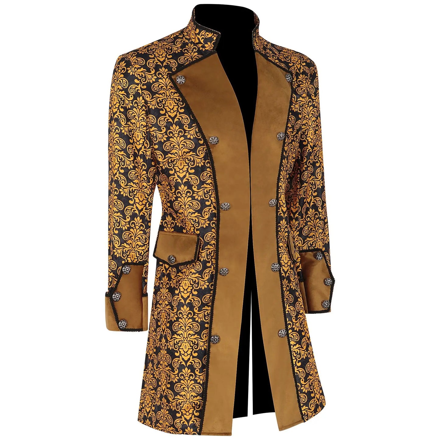 Men Steampunk Coat Tuxedo Medieval Costume Jacket Halloween Retro Renaissance Victorian Party Male Stand Collar Fashion Tailcoat