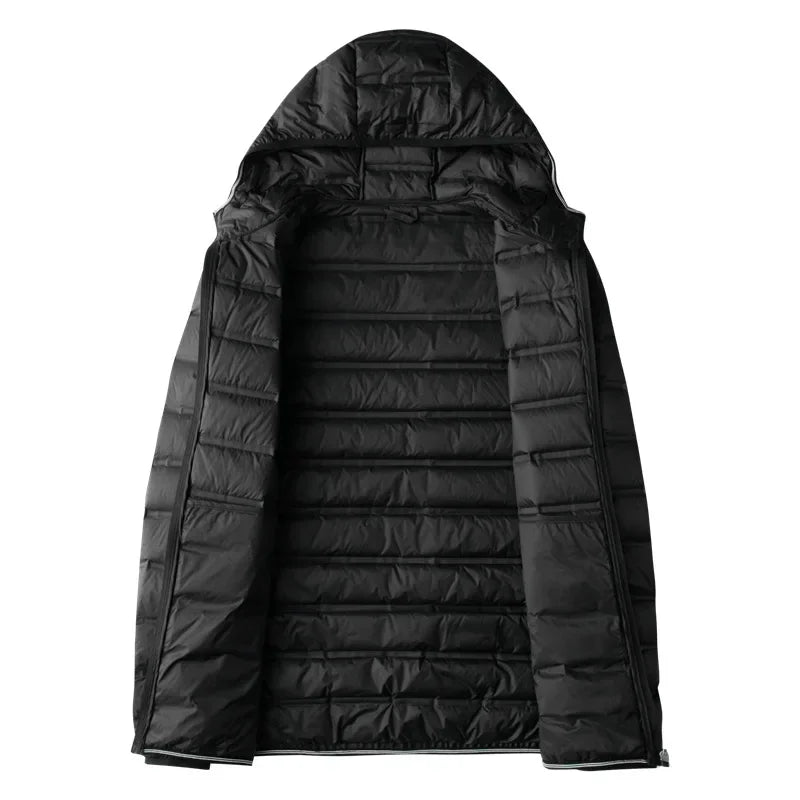 Men's Quilted Down Ultralight Winter Coat 2024 New Arrivals Men Fashion Hooded  Business Casual  Regular Keep Warm Puffer Jacket