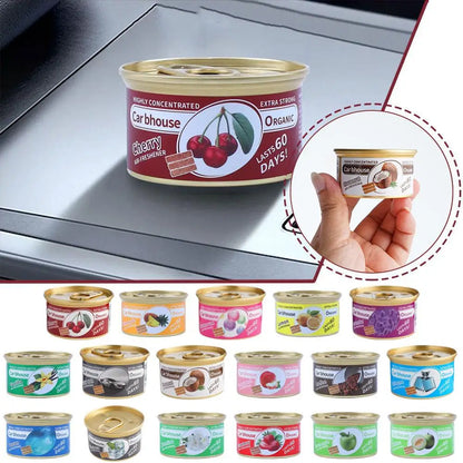 Organic Car Air Freshener Cans Long Lasting Fragrance Fiber Block Odor Eliminator for Auto Home Closet Bubble Gum & Coffe Scent