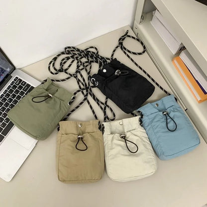 Nylon Crossbody Bag Soft Mini Phone Wallet Multifunctional Square Shoulder Bag Crossbody Purse Canvas Purse Messenger Bag