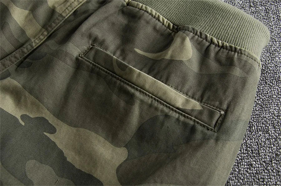 2024 Summer Men Camouflage Shorts Casual Elastic Waist Comfort Loose Jogging Pants Cotton Cargo Gym Running Shorts Beach Shorts