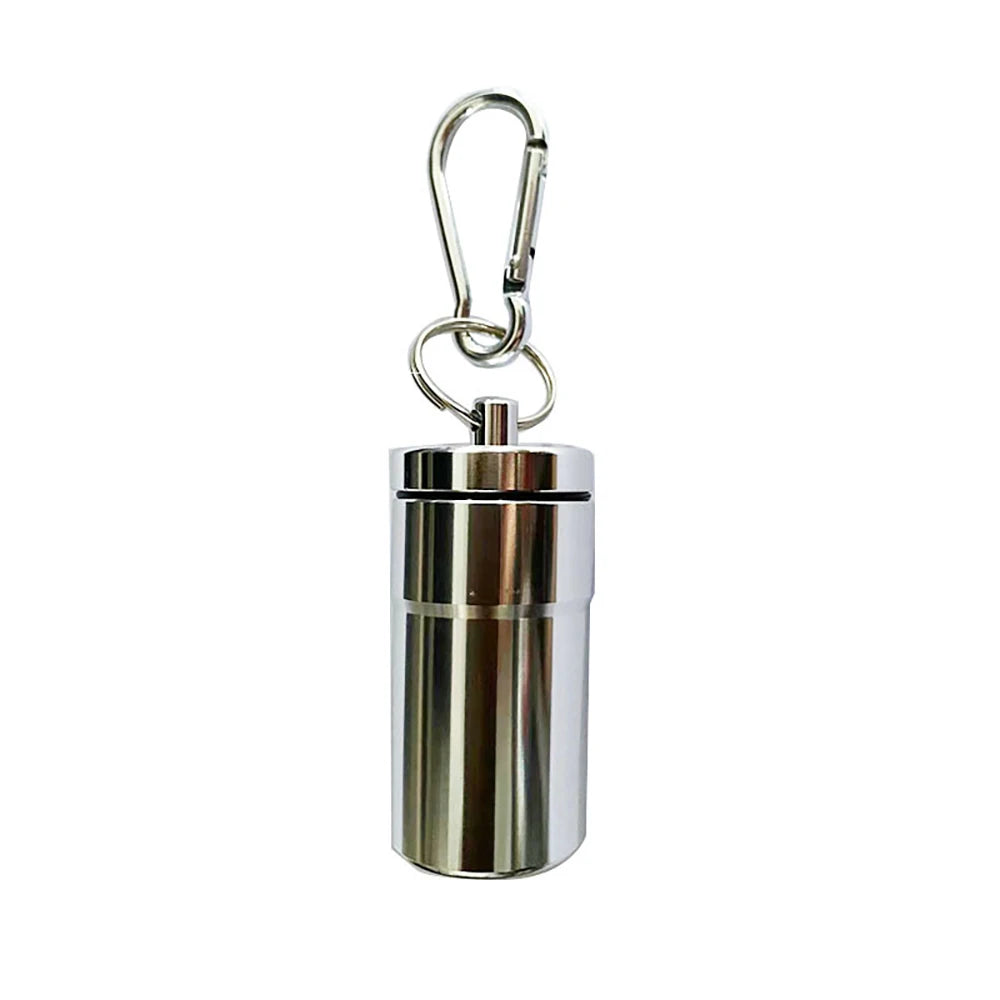 1Pcs Windproof Cigarettes Ashtray with Keychain Ash Tray Outdoor Portable Pocket Ashtray with Lid Aluminum Storage Tube Holder