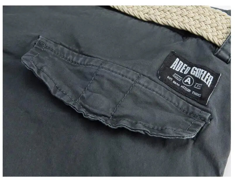 Men Summer Cargo Shorts Casual Tool Shorts High Quality Man Summer Military Multi Pocket Pants Loose Cargo Pants No belts 38