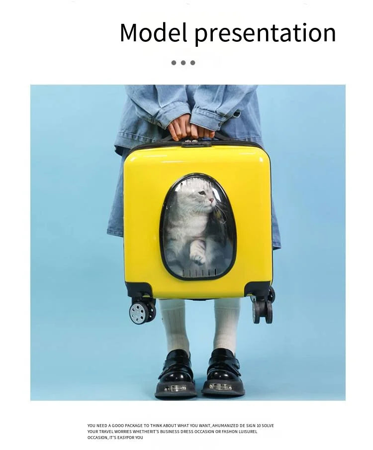 2026 New Multi Functional Small Pet Breathable Box, Cat Suitcase, Comfortable Outdoor Pet Suitcase, Travel Suitcase