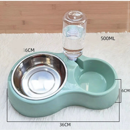 2-in-1 Pet Feeder & Water Dispenser - Anti-Slip Automatic Cat Dog Bowl Circulating Flow Water Feeding Pet Supplies