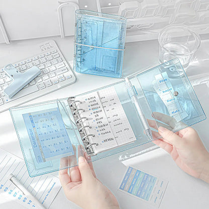 Binder Notebook Aesthetic Portable Detachable Pages Aesthetic Small Notebook Planner for Kids Adults School Classroom College