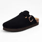 Shevalues Men's Suede Clogs Soft Leather Mules Men New Summer Men Cork Sandals Comfort Slip On Unisex Clogs With Arch Support