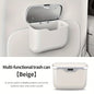 Multifunctional Car Trash Can with Lid Button, Hanging Storage Bin for Wet and Dry Use, Auto Interior Accessories, Organizer Box