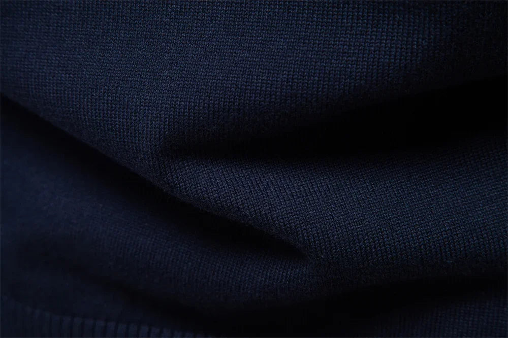 AIOPESON Men's Striped Sweater Solid Color Knit Pullover Warm Luxury Cotton Autumn Winter Casual Turtleneck Mens Sweaters