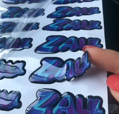 50PCS Customized epoxy durable brand logo adhesive with transparent dome 3D waterproof sticker printing resin labels