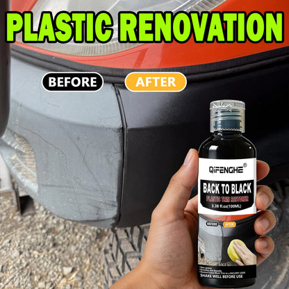Black Trim Restorer - Lasts 6+ Months, Dye Infused Waterproof Plastic Restorer for Cars - Perfect for Faded Bumpers, Trim & Viny