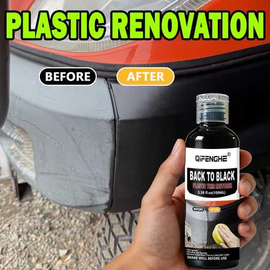 Black Trim Restorer - Lasts 6+ Months, Dye Infused Waterproof Plastic Restorer for Cars - Perfect for Faded Bumpers, Trim & Viny