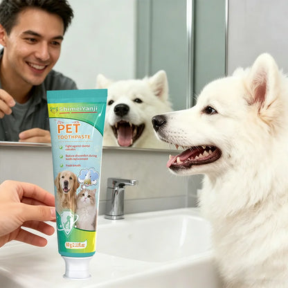 Pet Toothpaste Edible Formula Tartar Control Freshens Breath Gentle Oral Cleaning for Dogs Cats All Breeds Daily Use.