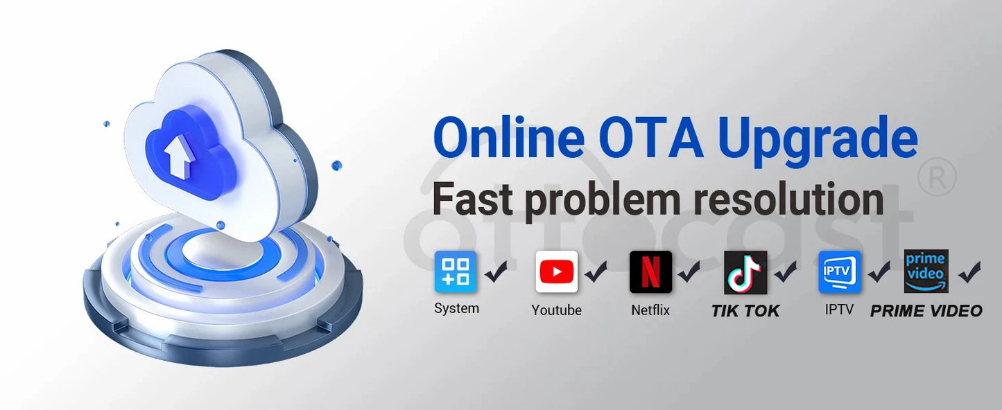 OTTOCAST Play2Video Pro Ai Box Pro Built in YouTube Netflix IPTV Video Box Wired to Wireless CarPlay Android Auto Adapter