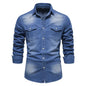 AIOPESON Brand Elastic Cotton Denim Shirt Men Long Sleeve Quality Cowboy Shirts for Men Casual Slim Fit Mens Designer Clothing
