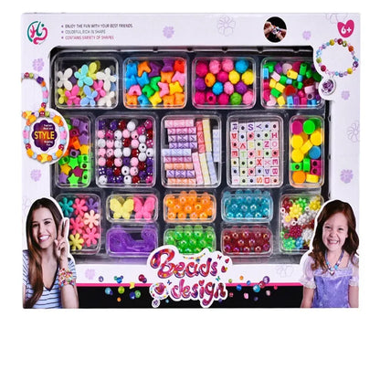 Girls DIY Bead Set Jewelry Making Kit for Kids Girl Pearl Beads for Bracelets Rings Necklaces Creativity Kits Art Craft Toy