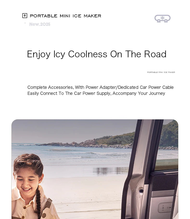 Electric Small Ice Maker Home Dormitory Office Camping Ice Automatic Ice Making Box Ice Machine Home Car Dual Use 12/110/220V