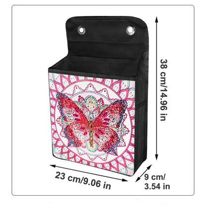 1pc/Set DIY Butterfly Diamond Art Hanging Storage Bags Canvas Crystal Rhinestone Cats Diamond Painting Storage Bags for Hanging