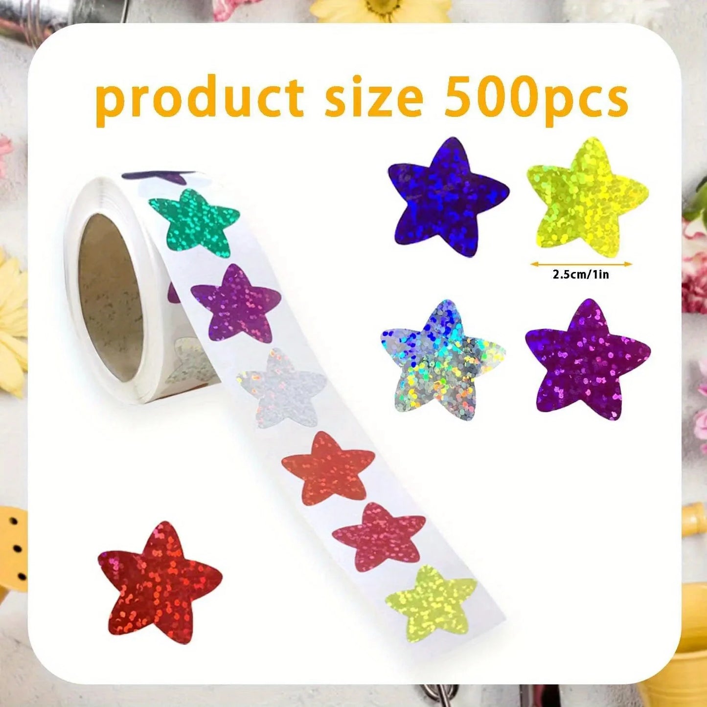 Colorful Star Stickers for Kids Reward School Classroom Adhesive Holographic Star Stickers for Teachers DIY Craft