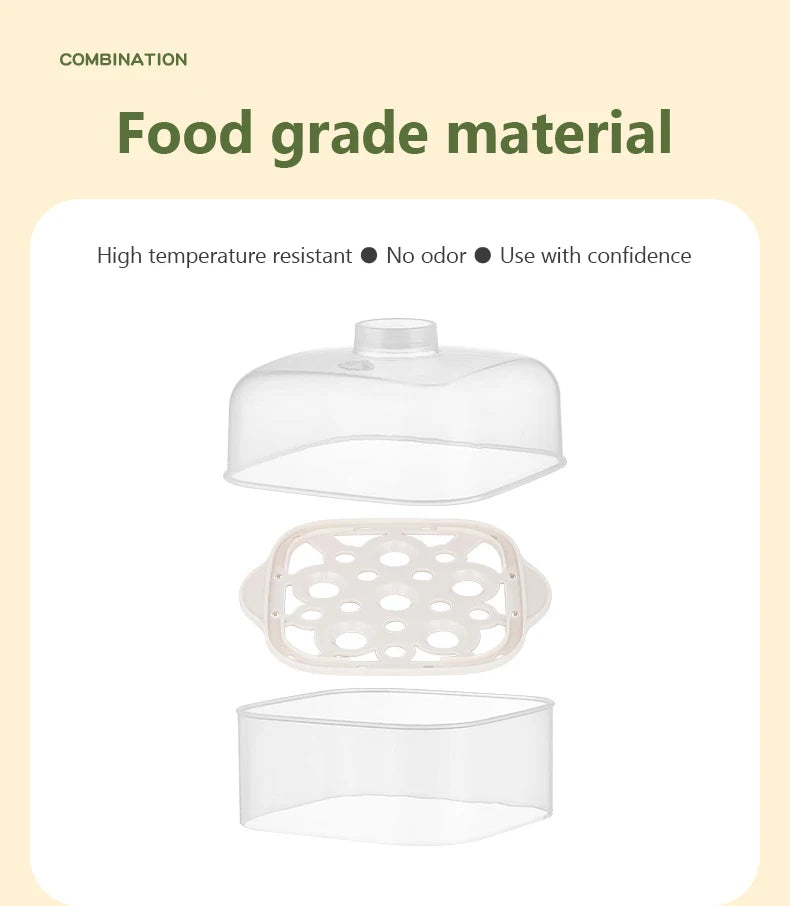Mini Food Steamer Multi-layer combination Egg Boiler Food Warmer Rice cooker Dry burning Prevention Auto-off Eggtart making Tool