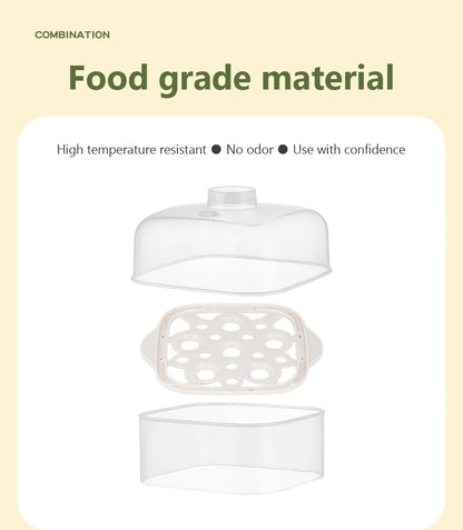 Mini Food Steamer Multi-layer combination Egg Boiler Food Warmer Rice cooker Dry burning Prevention Auto-off Eggtart making Tool