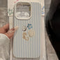 White Floral Blue & Pink Striped Minimalist Pattern Phone Case For Xiaomi Redmi Note 14 Pro Plus5G 13 12 11 10 15C 14C 13C Cover