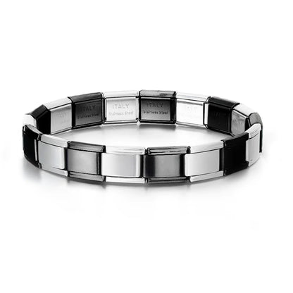 GEMOSA 9mm Width Italian Charm Bracelet Fashion Stainless Steel Bangle Elastic Link Chain High Quality Factory DIY
