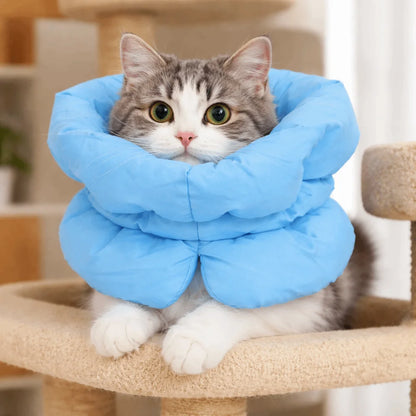 Waterproof Pet Elizabethan Collar Adjustable Anti-Bite Cat Protection Collars Warm Breathable Cat Recovery Cone Pet Wound