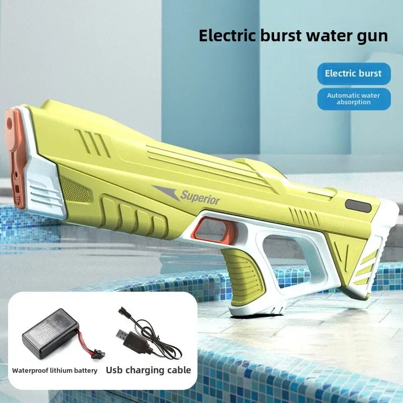 Electric Water Gun New Children Wholesale AutomaticWater Absorption Battery DisplayLarge Capacity Boys' Water PlayToyWaterGun
