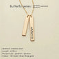 EManco Stainless Steel Long Engraved Necklace Double Pendant Name Personalized Engraved Necklace Birthday Gift