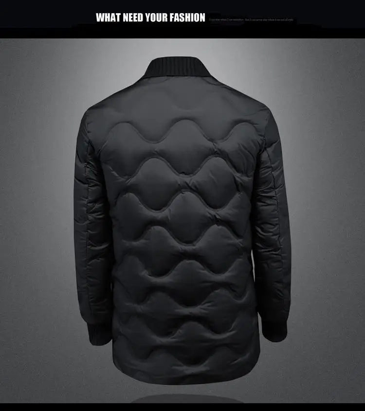 High quality 2025 Winter 90% White Duck New Fashion British Style Casual Loose Slim Mid-length Down Jacket