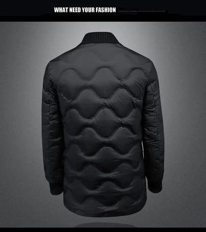 High quality 2025 Winter 90% White Duck New Fashion British Style Casual Loose Slim Mid-length Down Jacket