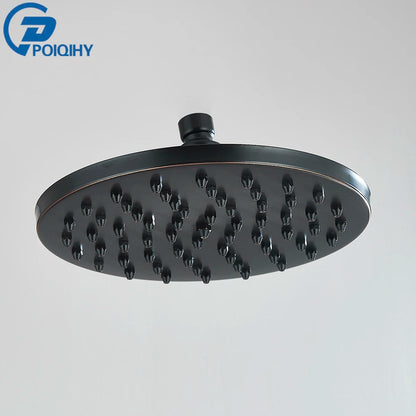 POIQIHY Brass Golden Rainfall Shower Head Shower Faucet Head Bathroom Replace Rain Showerhead Antique Brass Showerhead Accessory