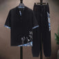 (Shirt + trousers) 2026 summer shirts men fashion Cotton shirts men's breathable sets High quality shirts Two Piece size M-5XL