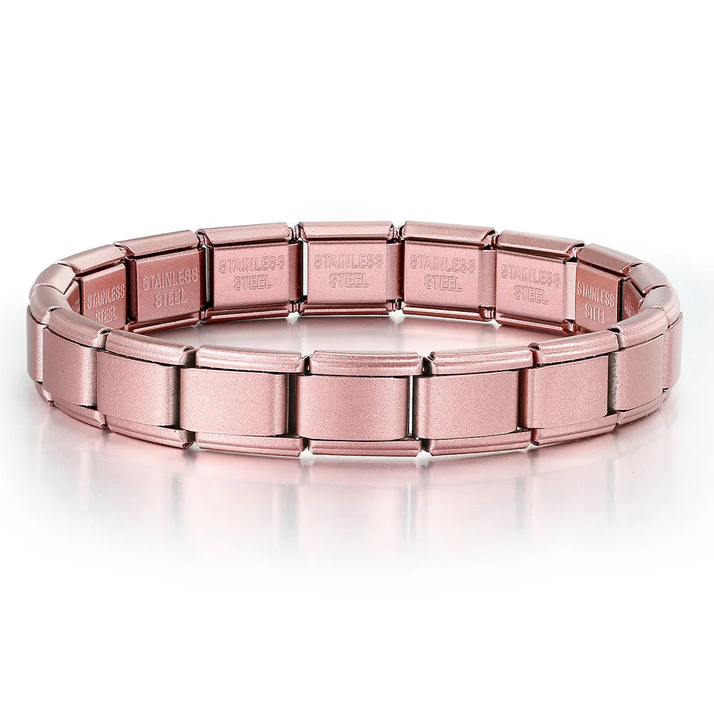 GEMOSA 9mm Width Italian Charm Bracelet Fashion Stainless Steel Bangle Elastic Link Chain High Quality Factory DIY