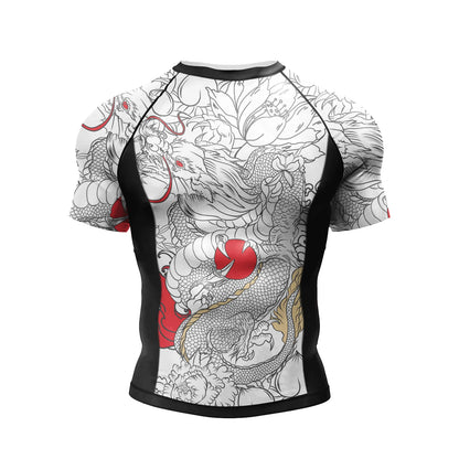 Cody Lundin New Designs Customized Short Sleeves Polyester Stretchy Rash Guards Shorts MMA BJJ Sets With Rubber Waistband