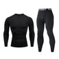 Men's 2/3pcs sets Boxing suit rashguard male kit MMA compression clothing men long-sleeved t-shirt+leggings tracksuit Sport Suit