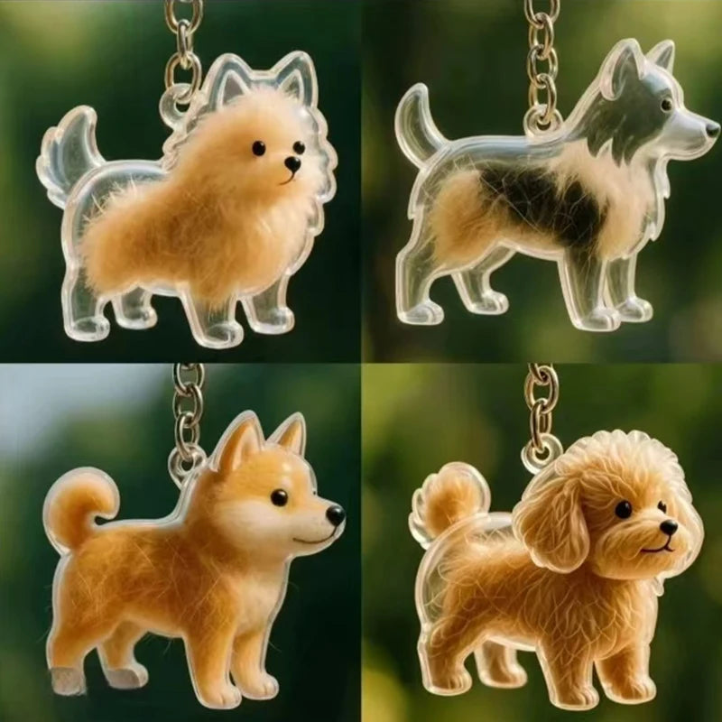 New Clear Puppy Hair Memorial Keepsake Capsule Pet's Dog Fur Container DIY Pendant Keychain Decor Pet Lovers Home Display Gifts