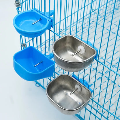 5/10Pcs Rabbit Water Bowl Farm Rabbit Automatic Drinker Rabbit Cage Fix Cup Stainless Steel Plastic Drinking Bowl