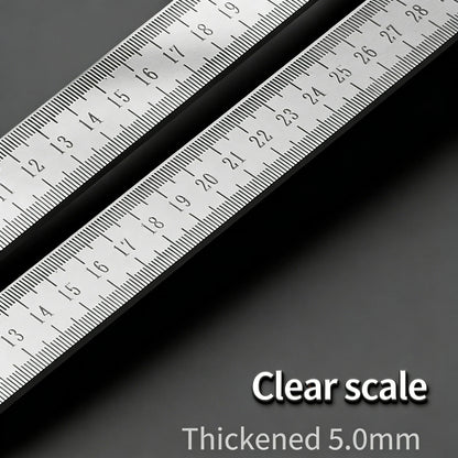 Engineered for Emergencies: 50cm Stainless Steel Ruler with Hardened Tip for Measurement | Drafting Multi‑Tool&Window-Breaking