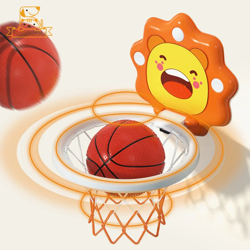 Kids Basketball Hoop with Inflatable Ball Wall Mount Indoor Outdoor Sport Toy Suction Cup Stand Portable Game Fun Play Boys Gift
