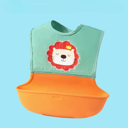 Kids Soft Waterproof Baby Silicone Bibs Cute Cartoon Printed Adjustable Girl Boy Children Lunch Newborn Feeding Stuff Bib Scarf