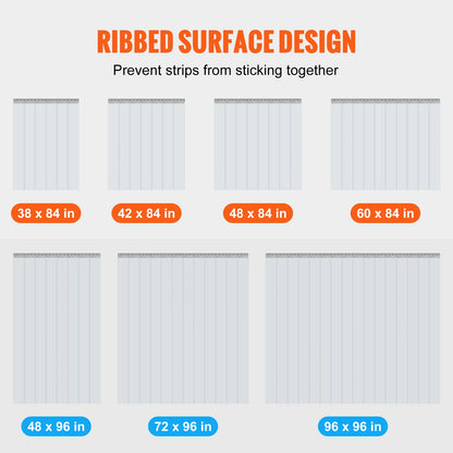 SucceBuy PVC Clear Strip Curtain 84" x 38"/48"/60" Plastic Windproof Door Freezer Curtain Hanging Strips for Warehouse Home